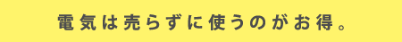 電気は売らずに使うのがお得。
